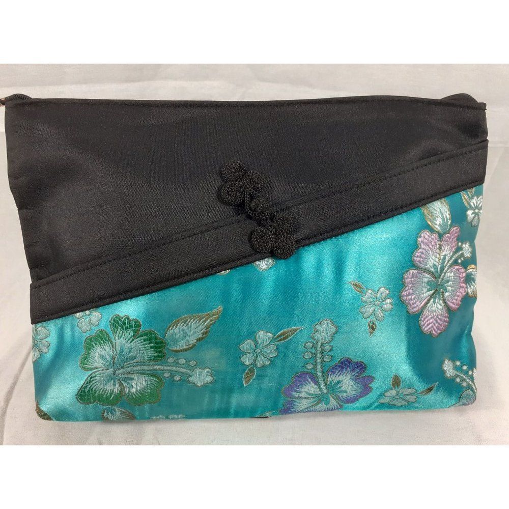 Small Red Dragonfly or Turquoise Hibiscus  Fabric Purse